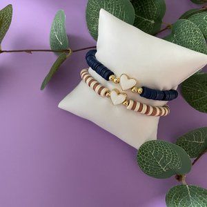 Beads of Grace Clay and Gold beads set of two